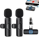 Kabelloses Lavalier Mikrofon, Professionelles Wireless Mikrofon für iPhone/iOS/Androide, Plug and Play für Videoaufnahmen, Vlog, YouTube & TikTok, Bluetooth Ansteckmikrofon mit Geräuschunterdrückung