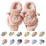 Plüsch Hausschuhe Kinder, Warme Pantoletten Baumwolle Niedlich Cartoon, rutschfest Weiche Herbstschuhe, Hallenschuhe Hüttenschuhe Outdoor, Barfuss Schläppchen Plüsch Für Junge Mädchen