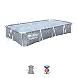 Bestway Steel Pro rechteckiges oberirdisches Schwimmbecken-Set, 30,6 x 1,8 x 66 cm