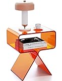 solaround Acryl Nachttisch Beistelltisch Modernes Design Clear Home Decor Display Endtisch (Orange)