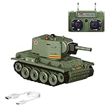 WANENGEDIY 1/64 Mini RC Panzer, 2.4G Ferngesteuerter Kampfpanzer-Modell mit Infrarot-Kampfmodus, Drehbarer Turm und Kettenantrieb, Militär Ferngesteuertes Modellpanzer für Erwachsene & Jugendliche