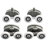 4-teiliges Schmetterlings-Duschtür-Ersatz-Set, obere untere Riemenscheibenschiene, 19/23/25/27 mm Durchmesser, verstellbar (23 mm)
