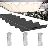 Einziehbare Welle Sonnensegel,Wellenmarkise Verstellbar Schutz vor UV-Strahlungen,Sonnenschutz,Wasserdicht,Garten,0.8x2M,Dunkelgrau