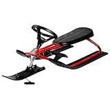 STIGA Snowracer Iconic - Robuster Lenkschlitten für Kinder ab 5 Jahren mit Stahlrahmen, Bremse und Zugseil, Max. Belastung 80 kg - Ideal für Winterspaß