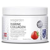 Seagarden Hydrolysiertes Meereskollagen Typ 1 mit Vitamin C - Aus wild gefangenem Kabeljau - Erdbeergeschmack, 150 g (60 Portionen) - Für Haut, Haare, Knochen & Muskeln