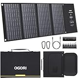 OGORI 50W Solarpanel Faltbar,Tragbares Solarladegerät mit 4-Port Type-C/QC3.0/PD(30W) /DC/USB für iPhone-Android Smartphone/Tablets/Kamera usw,Geeignet für Outdoor, Wandern, Camping, Reisen