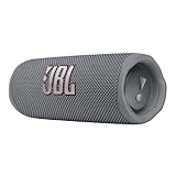 JBL Flip 6 Bluetooth Box in Grau – Wasserdichter, tragbarer Lautsprecher mit 2-Wege-Lautsprechersystem für kraftvollen Sound – Bis zu 12 Stunden kabellos Musik abspielen