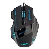 R4mpage, USB, RP-5100 6 Farbige LED-Gamingmaus, 7 Tasten, Scrollrad, Auflösung bis zu 7200 DPI