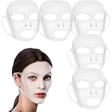 COMNICO 5 Stück Wiederverwendbare Gesichtsmasken-Abdeckungen Silikon-Masken Feuchtigkeitsspendender 3D-Gesichtswickelhalter mit Ohrbügel Verhindert Verdunstung Herunterfallende Hautmaske