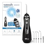 Waterpik Munddusche kabellos, Cordless Advanced, Testsieger 2024, Precision Pulse Technology, bis zu 99,9 Prozent Plaque Entfernung, 4x Aufsätze, 3 individuelle Modi, Induktionsladesystem, Schwarz