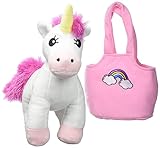 Simba 105560064 - Steffi Love Girls Plüsch Einhorn mit Tasche, mit Klettverschluss, Unicorn 28cm, ab 3 Jahren