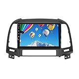 OiLiehu 4G+64G 8 Kern Qualcomm Android 13 Doppel Din CarPlay Android Auto für Hyundai Santa Fe 2006-2012 Autoradio Mit Bildschirm 9' mit Bluetooth GPS FM RDS WiFi Mirror Link SWC DSP/EQ Rückfahrkamera