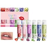 Fruchtiges Lippenbalsam Set mit 6 Stück,Hydrating Lip Balm Set,Lippenpflege für sehr trockene Lippen,Feuchtigkeitsspendende Lippenmaske,Lip Sleeping Mask,Teenager Mädchen Geschenke,Frauen Geschenkset