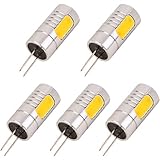 Aoxdi 5X G4 3W LED Leuchtmittel, Kaltweiß, DC12V, COB LED Lampe Leuchte Energiesparlampen