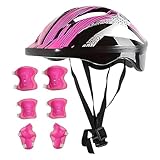 Schutzausrüstung Für Inline-Skating Kinder - Sport Schutzausstattung Für Kinder | Leichter Weicher Helm Mit Ellbogen- & Knieschützern Für Kinder 3-10 Jahre, Roller, Fahrrad, Ski & Snowboard