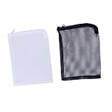 ERINGOGO Nylon Mesh Netzfilterbeutel Für Aquarien Und Gartenteiche Weiß Und Schwarz Je Kordelbeutel Für Effiziente Wasserfiltration