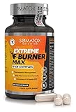 Extreme Fat Burner Max 2.0 - G²CB™ Advanced T5 Thermo Supplement Diätpillen zur Gewichtsreduktion & Stoffwechsel | B12, L-Carnitin, Grüner Tee & Guarana - 30 Tage Vorrat / Vegane Kapseln - Made UK