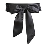 Lusofie Trachtengürtel Damen Satinband Brautgürtel Wendbarer Satingürtel Glatter Kleidergürtel Frauen Gürtel für Kleid Hochzeit Brautjungfer Schleifenband Taillengürtel