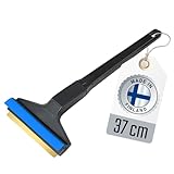 Eiskratzer lang Auto - Messing Scheibenkratzer Auto 37cm - schnell, mühelos & schonend - Premium HIPS - Murska mit Messingklinge & Gummilippe - effizienter & sicherer Schneekratzer Auto - Finnland