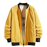 Generisch Bomberjacke Herren Winddicht Übergangsjacke Leichte Windbreaker Stehkragen Wanderjacke Casual Strickjacke Loose Steppjacke Langarm Pilotenjacke Einfarbiges Sweatjacke Baggy Blouson Jacke