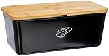 KESPER 58091 Brotbox mit Schneidebrett, schwarz/Brotaufbewahrung, 36 x 20 x 14 cm