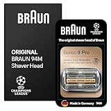 Braun Series 9 Pro Scherkopf für Elektrorasierer, ORIGINAL Ersatzscherteil vom Hersteller passend für Braun Herren Rasierer Series 9 Pro, 94M, chrom, 1er Pack, Unbedruckte Kartonverpackung