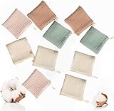 10 Stück Baby Musselin Waschlappen,100% Baumwolle Kinderservietten Handtücher Set für Neugeborene Mehrweg Baby Waschlappen Weiche Neugeborene Baby Gesichtstücher (23x23cm)