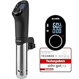 KLAMER Sous Vide Stick, 1200 Watt IPX7 wasserdichter Sous Vide Garer mit 3D Zirkulation und 20-95℃ Temperaturregelung, Schongarer Timerfunktion und LED Display