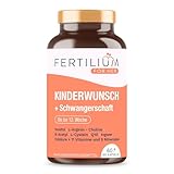 Fertilium Kinderwunsch Folsäure + Inositol + Q10 - Hilfsmittel - Prenatal Vitamins - Schwangerschafts Vitamine + 9 Mineralien - 60 Kapseln