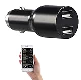 Lescars GPS Fahrtenbuch: Kfz-Fahrtenbuch-Adapter & USB-Ladegerät, Bluetooth, App, Quick Charge (Elektronisches Fahrtenbuch, GPS Tracker Auto, Kalender)