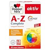 Doppelherz A-Z Complete - Langzeit-Vitamine - 23 Vitamine, Mineralstoffe & Spurenelementen PLUS Lutein - 40 DEPOT-Tabletten