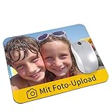 druck.de Persönliches Mauspad mit Fotoupload und Text zum selbst gestalten, rutschfeste Unterseite, Hochwertige Textiloberfläche 24,2 x 20,2 cm