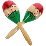 BESTonZON 2 Stück Holz Maracas Musikinstrumente Sandgefüllte Rhythmus Shaker Montessori für Interaktive Aufführungen und Musikalische Früherziehung Ab Jahren