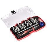 Amazon Basics PräzisionsschraubendreherBitSet, 51 stück, 1er-Pack, Schwarz, Rot, Silber