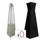 TEMPO STYLE - Pyramid Gas-Heizstrahler für den Außenbereich, 13 kW | Heizung mit offener Flamme für Garten, Bar und Restaurants | Abdeckung und Regler im Lieferumfang enthalten | Modernes Design |