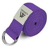 Flintronic Yogagurt, Yoga Gurt, 1 Stück 1.85 m Yoga Strap, Stretching Yoga Band mit D-Ring, 100% Baumwolle, Yoga-Zubehör, Fitness Stretchgurt für Anfänger und Fortgeschrittene für Yoga, Pilates