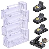 4 Stück Lebendfalle Maus Mausefalle Lebend + 4 Rattenfalle Ratte Mäusefalle Ratten Mäuse Siebenschläfer Falle Wühlmaus Wühlmausfalle Rattenfallen Mouse Trap Rat Mausfallen Draußen Mäusefallen Haus