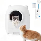 Devoko elektrisches katzenklo selbstreinigend, 90L Self-Cleaning Cat Litter Tray, niedliches Design Katzen toiletten, lang anhaltender Geruchsschutz，unterstützt APP-Steuerung und Sicherheitssensoren