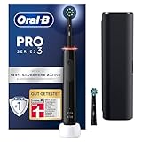 Oral-B PRO 3 3500 Elektrische Zahnbürste/Electric Toothbrush, 2 Aufsteckbürsten, mit 3 Putzmodi und visueller 360° Andruckkontrolle für Zahnpflege, Reiseetui, Geschenk Mann/Frau, schwarz