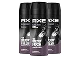 Axe Bodyspray Black Night Deo ohne Aluminium sorgt 48 Stunden lang für effektiven Schutz vor Körpergeruch 3x 150 ml