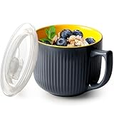 NUTRIUPS Mikrowellen Keramik Suppenschüssel mit Henkel, 900ml Suppentassen mit Henkel, Kaffeetasse Groß