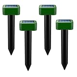 4X Maulwurf Vertreiber Ultraschall, Solar Maulwurfschreck, Maulwurfabwehr für Maulwurf Wühlmaus Vertreiben -Square