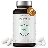 NAC Kapseln – NAC 600mg N Acetyl Cystein | 180 vegane Kapseln | 6 Monate Vorrat | NAC in hoher Reinheit | Antioxidans & Glutathion-Vorstufe | Unterstützung der Leber | nutrabetter®