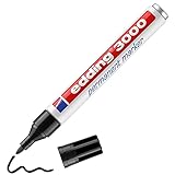 edding 3000 Permanentmarker - schwarz - 1 Stift - Rund-Spitze 1,5-3 mm - schnell trocknender Permanent Marker - wasserfest, wischfest - für Karton, Kunststoff, Holz, Metall - Universalmarker