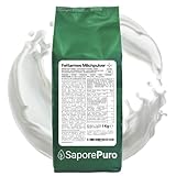 SaporePuro Magermilchpulver 1 kg – Milch für den menschlichen Verzehr | Hohe Löslichkeit | Ideal für Backwaren, Brot und Speiseeis | Professionelle und industrielle Verwendung | Glutenfrei