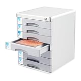 Schubladenbox, Schreibtisch-Schubladenset mit 7 Schubladen und Beschriftungsstreifen, Dokument Aufbewahrungsbox, Ablagebox, Hardware-Sicherheitsschloss