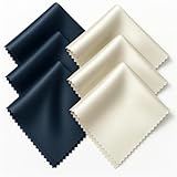 Brillenputztücher Mikrofaser 6er Pack Hochwertiges Reinigungstuch für Brillen Putztuch Streifenfrei Nanofasertuch Bildschirme und Gläser 15x18cm in Marineblau/Grau