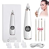 NHQZ Mitesserentferner Porenreiniger Elektrischer Porensauger USB mit 6 Aufsätzen und 3 Modi, mit Goldenen Aknenadeln, Entfernt Mitesser Pickel und Akne