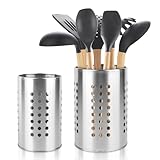 2 Stück Küchenutensilienhalter Besteckhalter Edelstahl，Küchenutensilienhalter Utensilienhalter，Küchenutensilien Besteckkorb，Küchenhelfer Aufbewahrung，zur Aufbewahrung von Messern，Gabeln und Löffeln