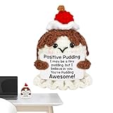 CRochet Tier-Positionierung - Handgemachtes weiches Spielzeug mit motivierender Botschaft | Emotionale Stützpuppe, gestricktes Komfortgeschenk, inspirierende Einrichtung, gewichtetes Geschenk Pe